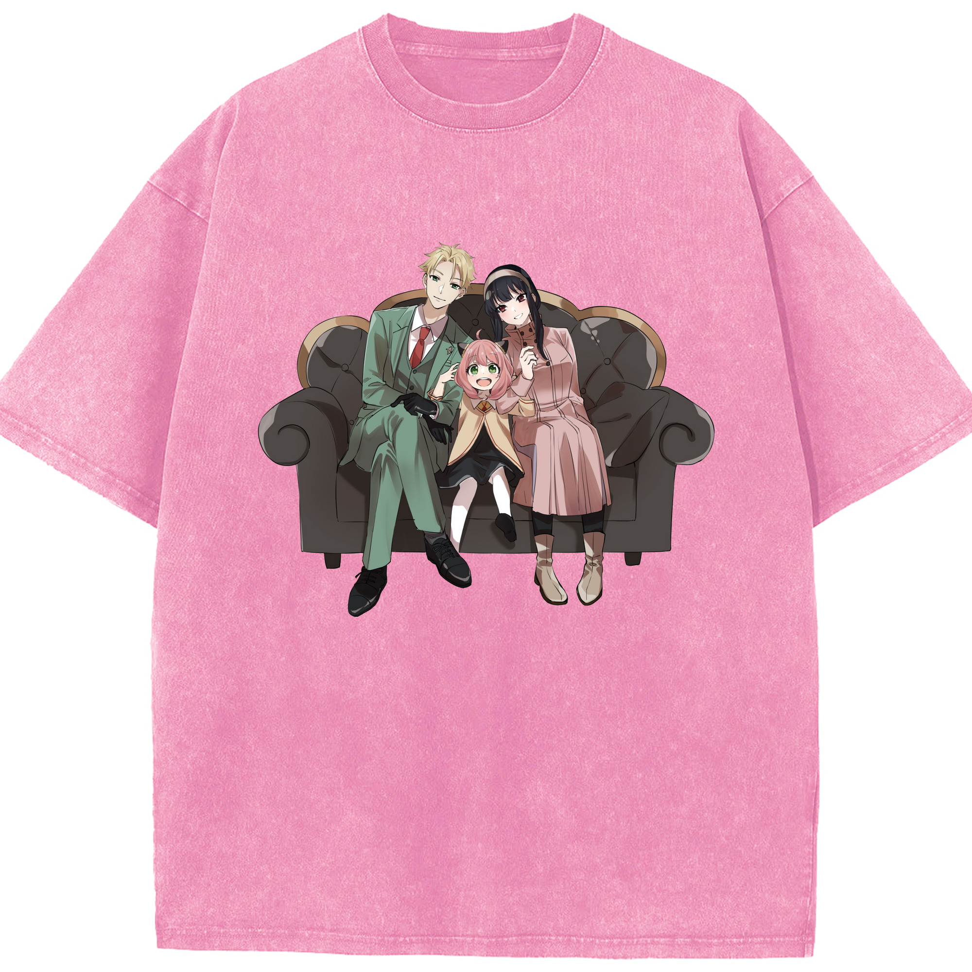 （画像用） SPY×FAMILY间谍家家酒 綿100% ヴィンテージ風 半袖Tシャツ（フロントプリント）